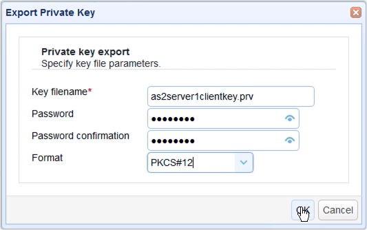 export private key dialog